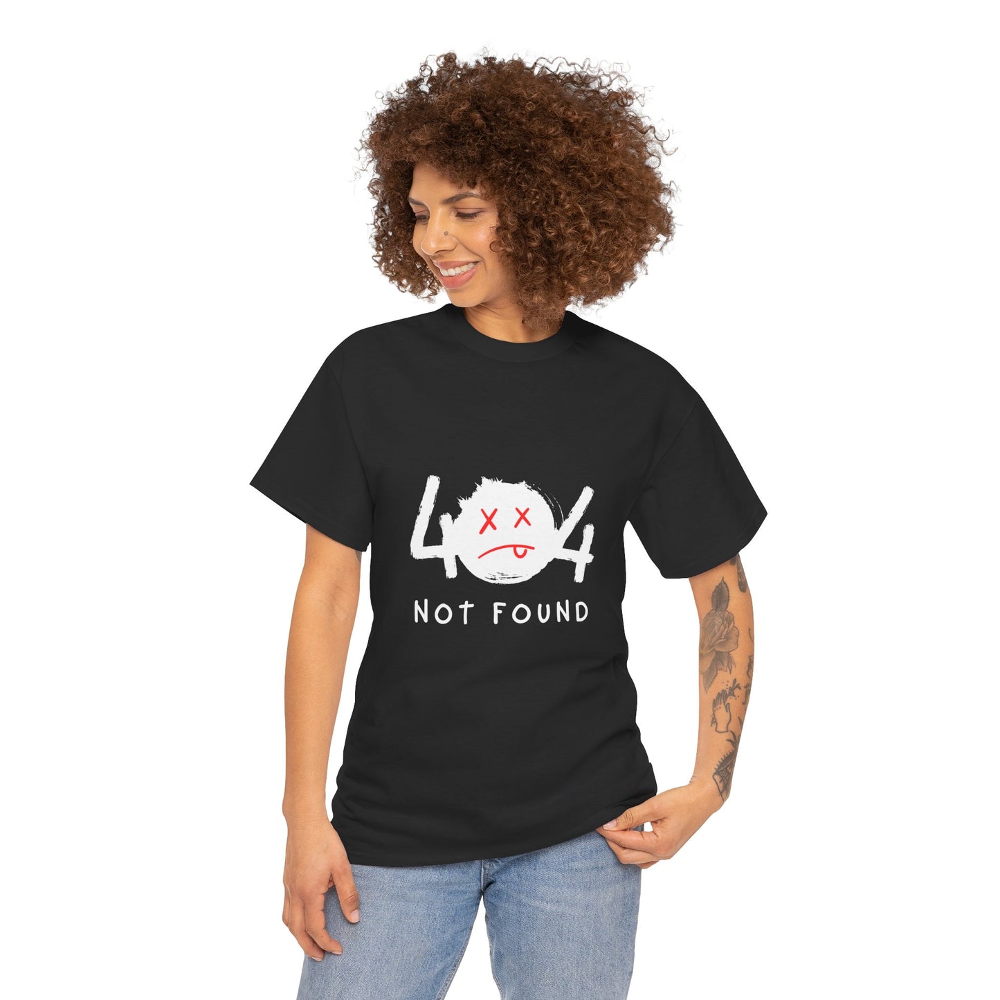 404 Not Found Unisex Heavy Cotton Tee - Trendy Graphic T-Shirt for Casual Wear