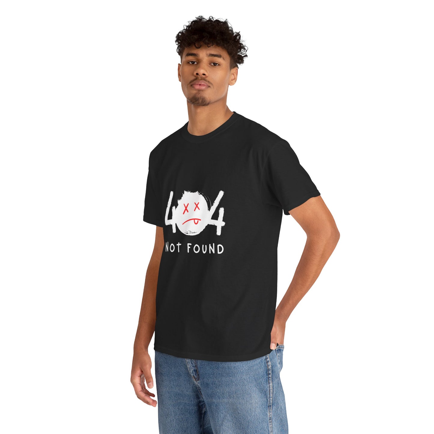 404 Not Found Unisex Heavy Cotton Tee - Trendy Graphic T-Shirt for Casual Wear