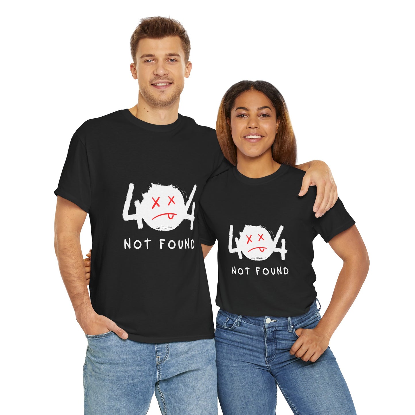 404 Not Found Unisex Heavy Cotton Tee - Trendy Graphic T-Shirt for Casual Wear