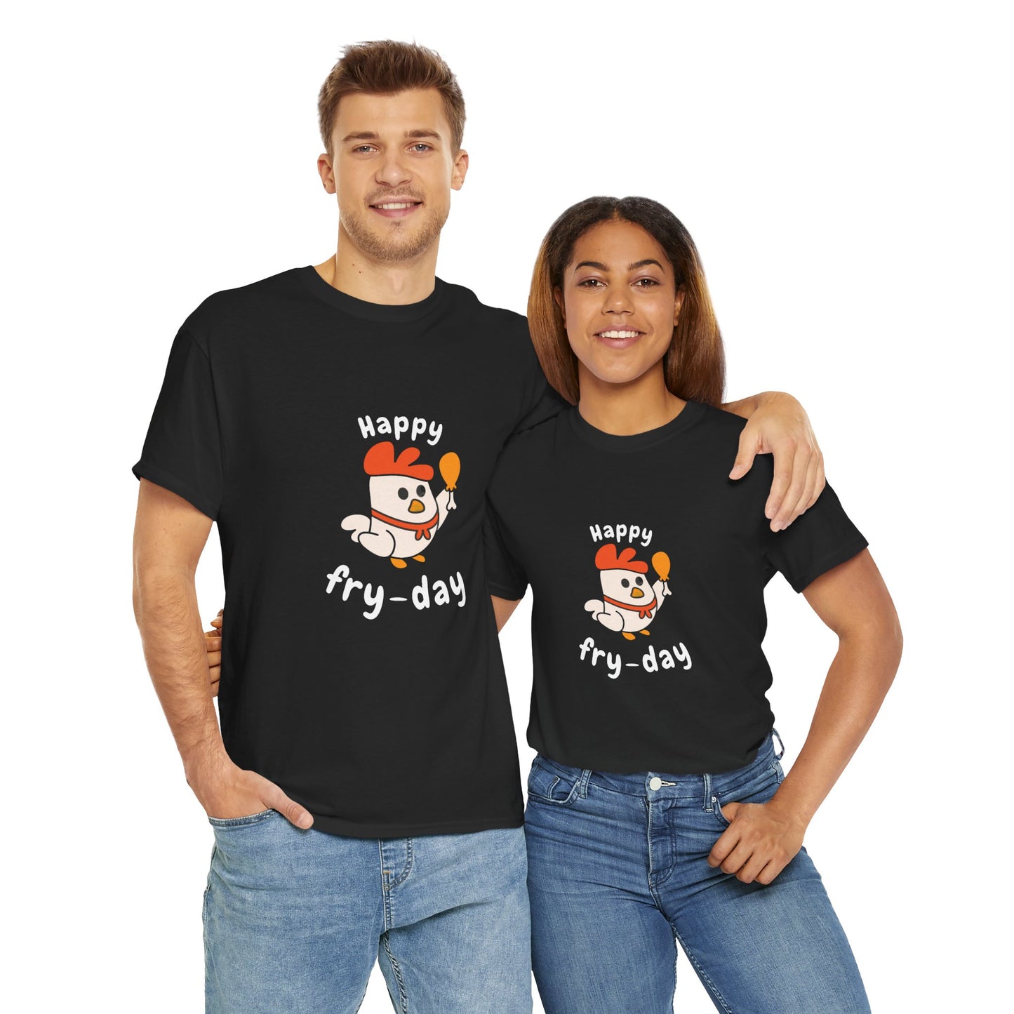 T-Shirt - Happy Fry-day Unisex Heavy Cotton Tee