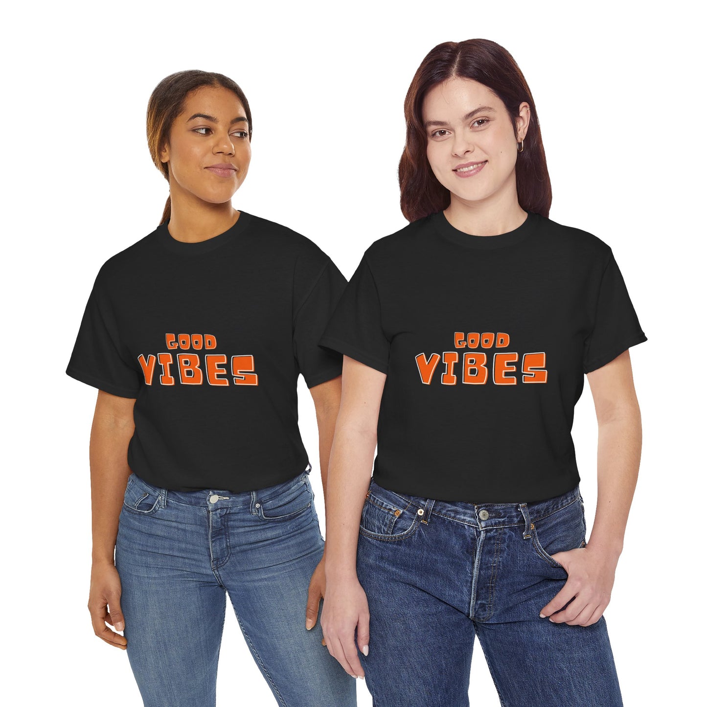 Good Vibes Unisex Heavy Cotton Tee - Comfortable Casual Wear for Relaxed Days