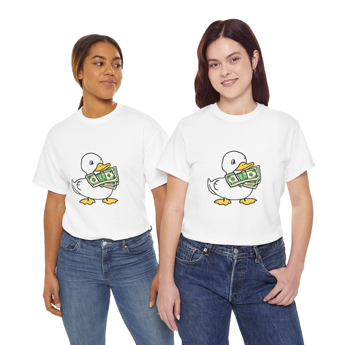 Quirky Duck Cash Unisex Heavy Cotton Tee - Perfect for Gifts and Everyday Wear