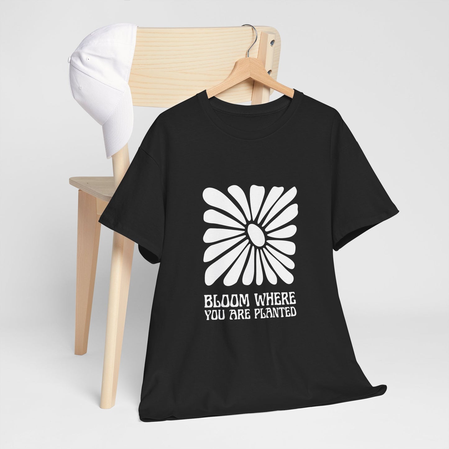 Unisex Heavy Cotton Tee - "Bloom Where You Are Planted" Inspirational Shirt