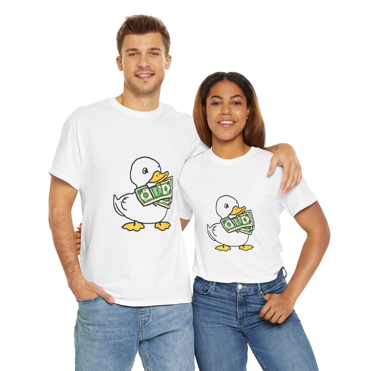 Quirky Duck Cash Unisex Heavy Cotton Tee - Perfect for Gifts and Everyday Wear