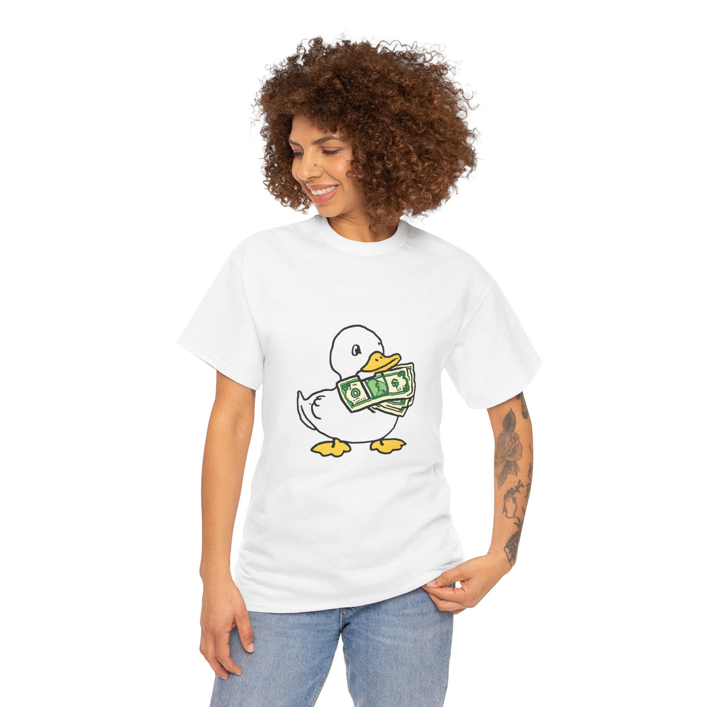 Quirky Duck Cash Unisex Heavy Cotton Tee - Perfect for Gifts and Everyday Wear