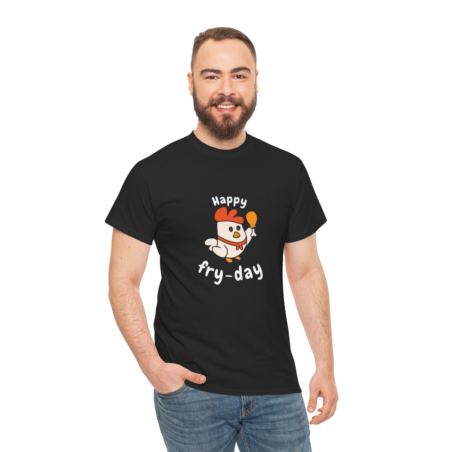 T-Shirt - Happy Fry-day Unisex Heavy Cotton Tee