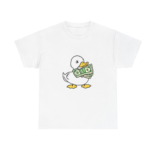 Quirky Duck Cash Unisex Heavy Cotton Tee - Perfect for Gifts and Everyday Wear