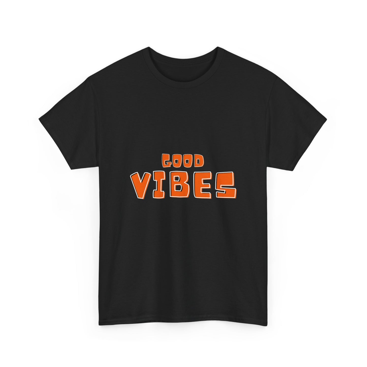 Good Vibes Unisex Heavy Cotton Tee - Comfortable Casual Wear for Relaxed Days