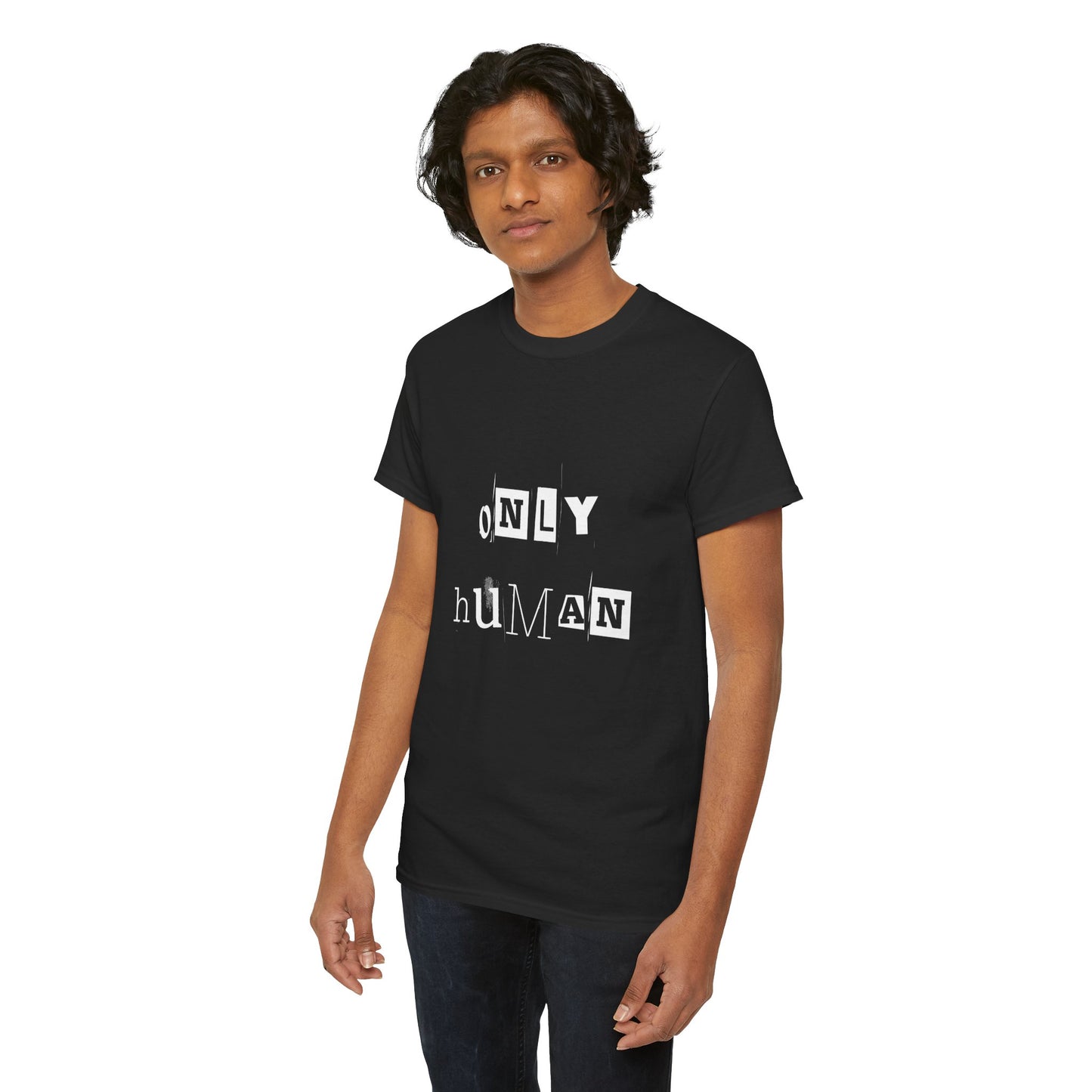 Only Human Unisex Heavy Cotton Tee - Casual Graphic T-Shirt