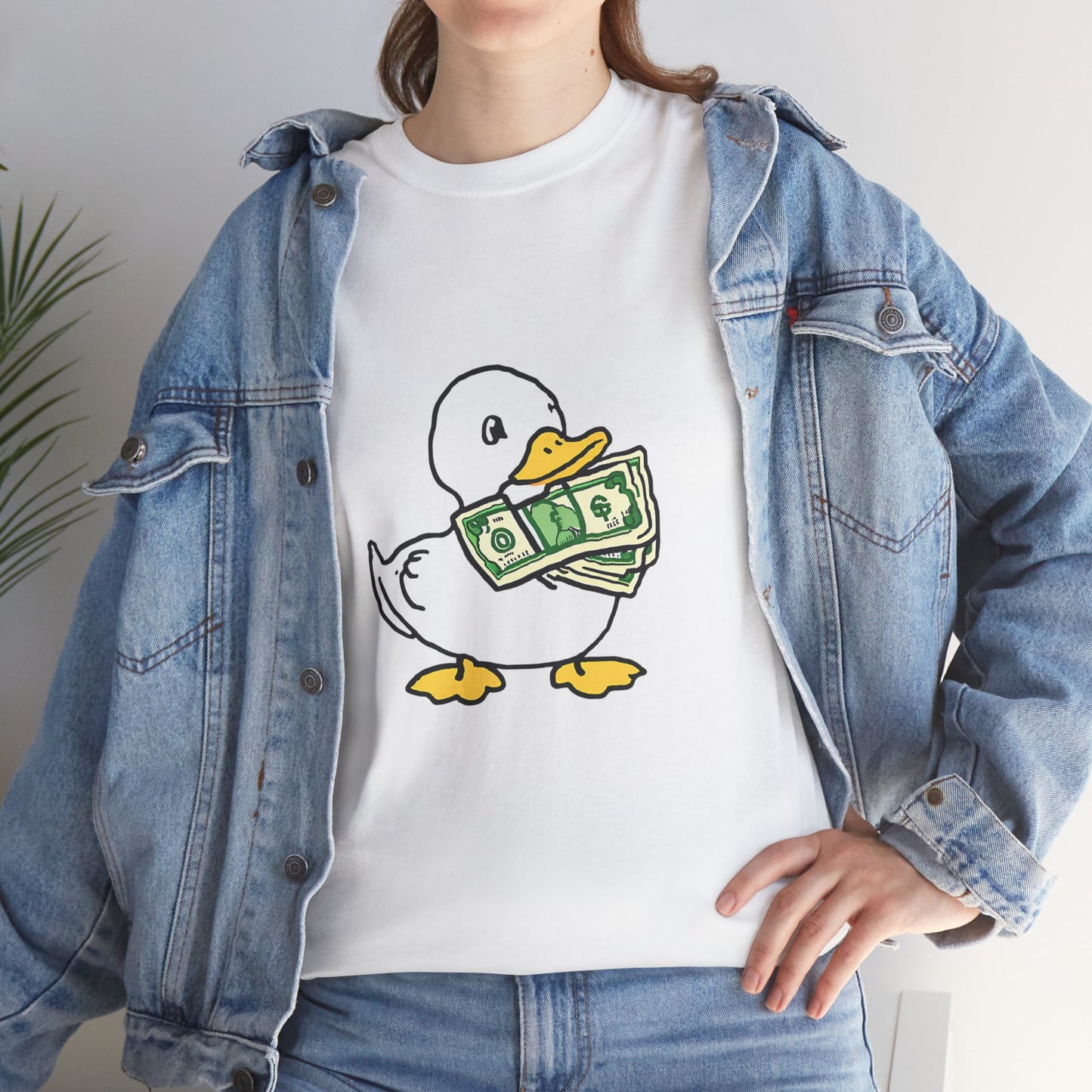 Quirky Duck Cash Unisex Heavy Cotton Tee - Perfect for Gifts and Everyday Wear