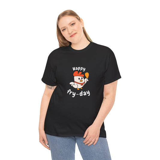 T-Shirt - Happy Fry-day Unisex Heavy Cotton Tee